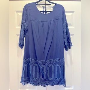 Crown & Ivy navy blue dress with eyelet lace